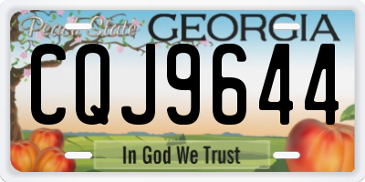 GA license plate CQJ9644