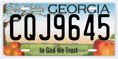 GA license plate CQJ9645