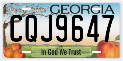 GA license plate CQJ9647