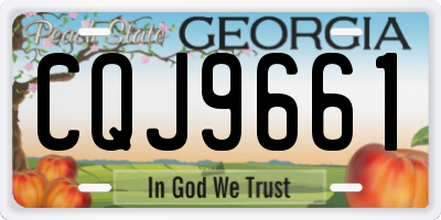 GA license plate CQJ9661