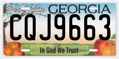 GA license plate CQJ9663