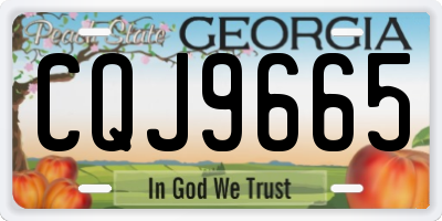 GA license plate CQJ9665