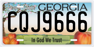 GA license plate CQJ9666