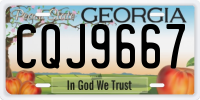 GA license plate CQJ9667