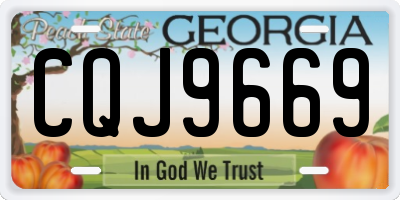 GA license plate CQJ9669