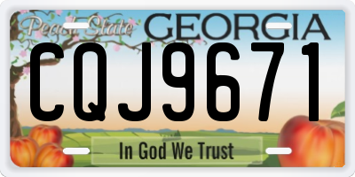 GA license plate CQJ9671