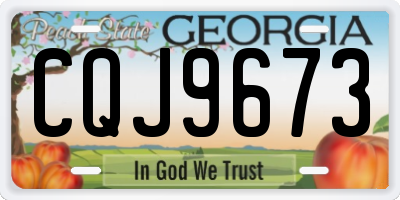 GA license plate CQJ9673
