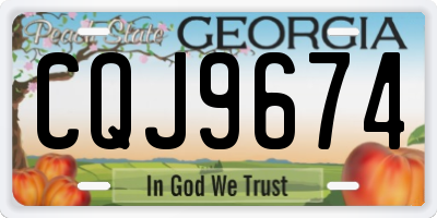 GA license plate CQJ9674