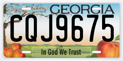 GA license plate CQJ9675