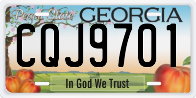GA license plate CQJ9701