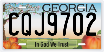 GA license plate CQJ9702