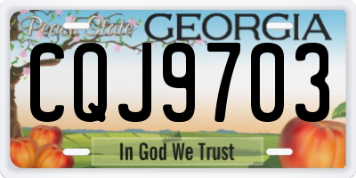 GA license plate CQJ9703