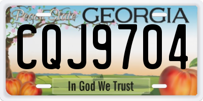 GA license plate CQJ9704