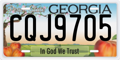 GA license plate CQJ9705