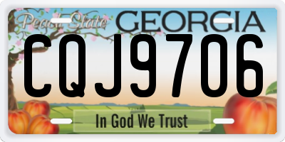 GA license plate CQJ9706