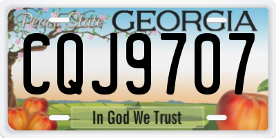 GA license plate CQJ9707