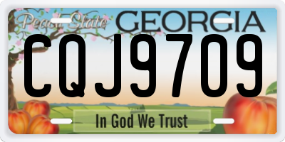 GA license plate CQJ9709