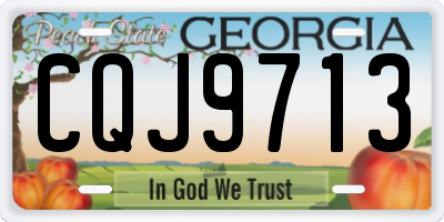 GA license plate CQJ9713