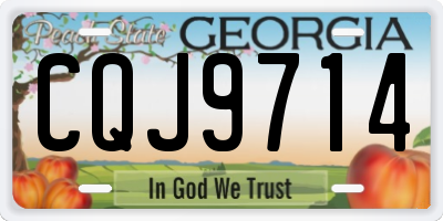 GA license plate CQJ9714