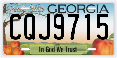 GA license plate CQJ9715