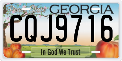 GA license plate CQJ9716