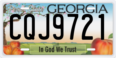 GA license plate CQJ9721