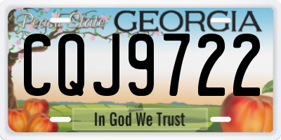 GA license plate CQJ9722