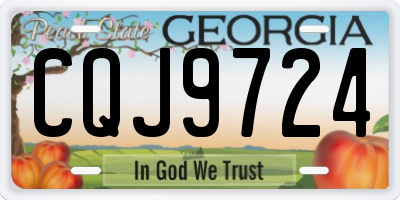 GA license plate CQJ9724