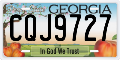 GA license plate CQJ9727
