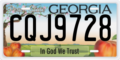 GA license plate CQJ9728
