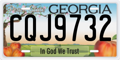 GA license plate CQJ9732