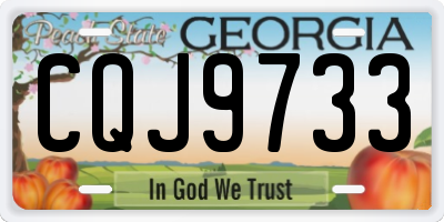 GA license plate CQJ9733