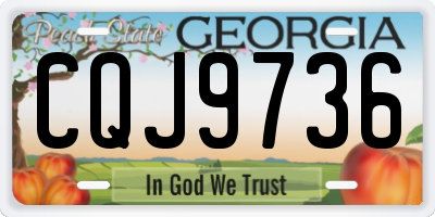 GA license plate CQJ9736
