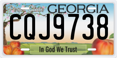 GA license plate CQJ9738