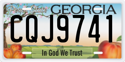 GA license plate CQJ9741