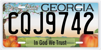 GA license plate CQJ9742
