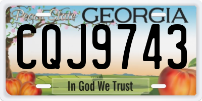GA license plate CQJ9743