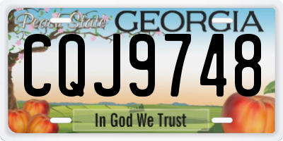 GA license plate CQJ9748