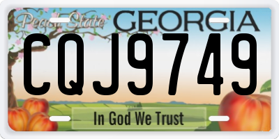 GA license plate CQJ9749
