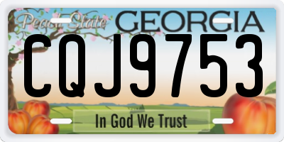 GA license plate CQJ9753
