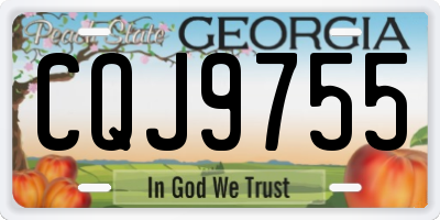 GA license plate CQJ9755