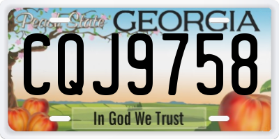 GA license plate CQJ9758