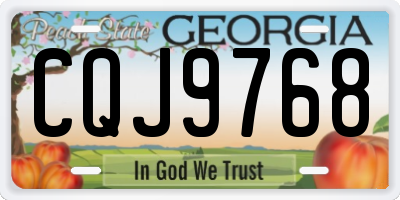 GA license plate CQJ9768