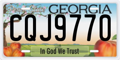 GA license plate CQJ9770