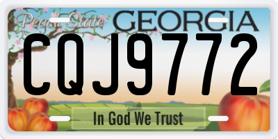 GA license plate CQJ9772