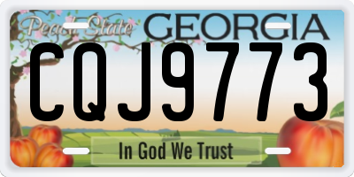 GA license plate CQJ9773