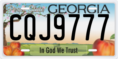 GA license plate CQJ9777