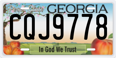GA license plate CQJ9778
