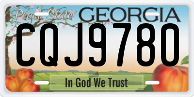 GA license plate CQJ9780