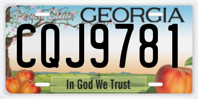 GA license plate CQJ9781